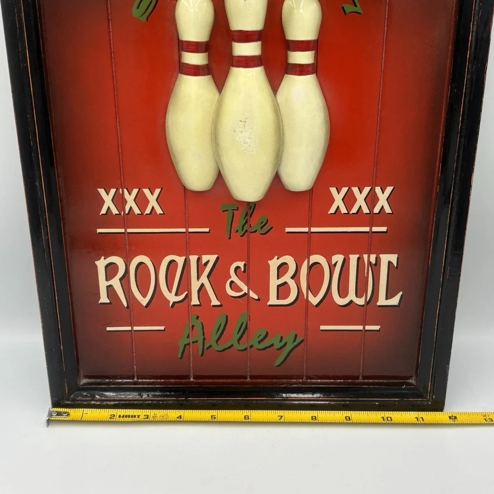 The Rock & Bowl Alley Plaque Wall Decor 2005 Pins Are 3D ~16
